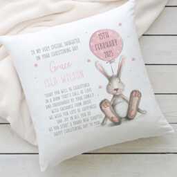 Personalised Christening Gift, Baptism Cushion For Girls, Gift Granddaughter, Goddaughter, Godparent - thumbnail 3