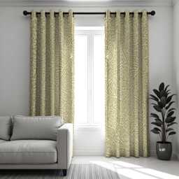 Geometric Mustard Curtains, Modern Abstract Pattern Drape, Made To Measure Window Panel, Custom Eyelet Or Rod Pocket Curtain For Living Room - thumbnail 2