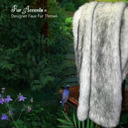 Faux Fur Throw Blanket, Black Tip Huskie, Minky Cuddle Lining