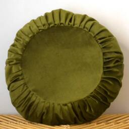 Round Cushion 45cm - Handmade in France Pleated Velvet - thumbnail 2