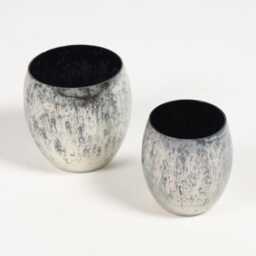 Handmade Abstract Mercury Glass Votives - Candle Holders Set Of 2 - thumbnail 3