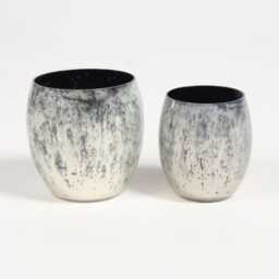 Handmade Abstract Mercury Glass Votives - Candle Holders Set Of 2 - thumbnail 4