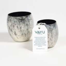 Handmade Abstract Mercury Glass Votives - Candle Holders Set Of 2 - thumbnail 2