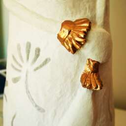 Paper Mache, Paper Clay, Lamp, Table Light, Kids Night Floor Gift For Her, Ambient, Lamps, Lampshade, Sculpture - thumbnail 4