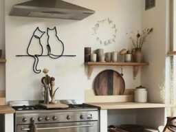 Minimalist Cat Wall Art Modern Silhouette Decor - thumbnail 1