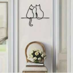 Minimalist Cat Wall Art Modern Silhouette Decor - thumbnail 2