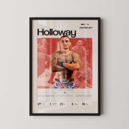 Max Holloway Poster, Ufc Inspired Mma Wall Art, Fighter Legacy Print, Blessed Combat Sports Gym Decor Gift - thumbnail 1