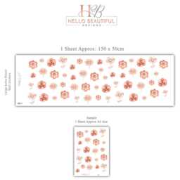 Pink Floral Wall Stickers, Boho Nursery Decals, Girls Bedroom Decor, Flower Peel & Stick Flowers - thumbnail 3