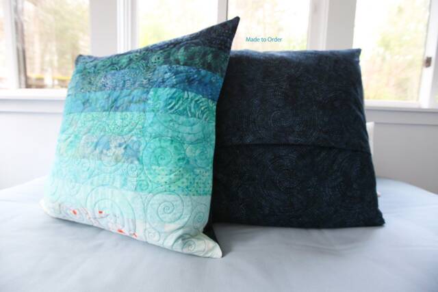 Oceanic Blue Euro Size Pillow Shams - Made To Order - image 1