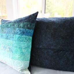Oceanic Blue Euro Size Pillow Shams - Made To Order - thumbnail 4