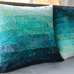 Oceanic Blue Euro Size Pillow Shams - Made To Order - thumbnail 3
