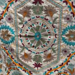 Handcrafted Suzani Quilt - Cotton Embroidered Throw Blanket Bohemian Bedding Artisan Home Decor Statement Textile - thumbnail 3