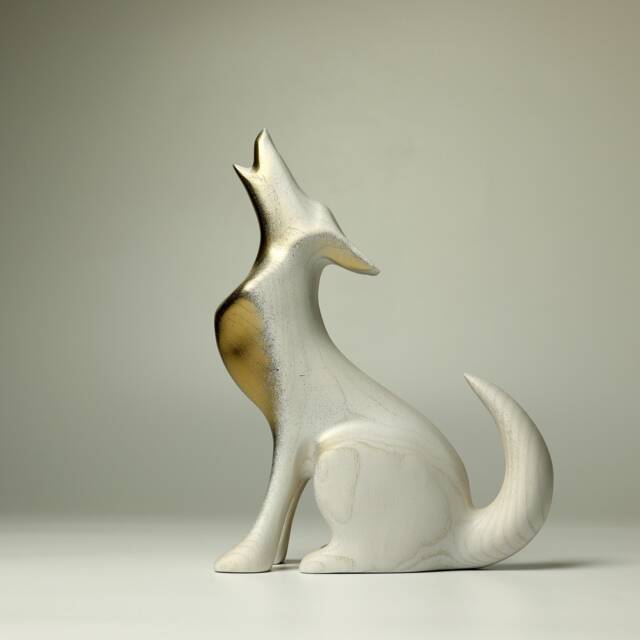 Wooden Wolf Sculpture - 6 - image 1
