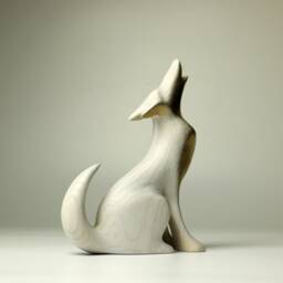 Wooden Wolf Sculpture - 6 - thumbnail 4
