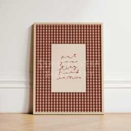 Put Your Tiny Hand in Mine Print, Gingham Nursery Written Baby Room Whimsical Art Unframed - thumbnail 3