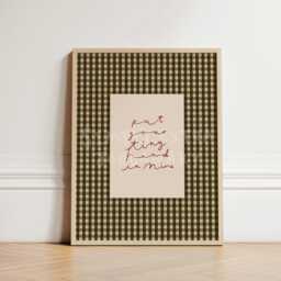 Put Your Tiny Hand in Mine Print, Gingham Nursery Written Baby Room Whimsical Art Unframed - thumbnail 2
