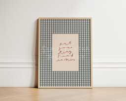 Put Your Tiny Hand in Mine Print, Gingham Nursery Written Baby Room Whimsical Art Unframed - thumbnail 1