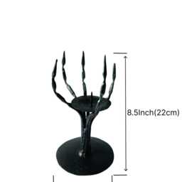 Forged Metal Skeleton Hand Candle Holder - Gothic Halloween Decor, Personalized Gift - thumbnail 4