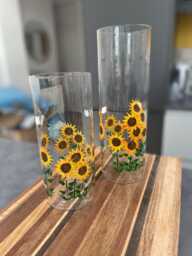 Hand-Painted Sunflower Vase Personalised Floral Garden Decor - thumbnail 1