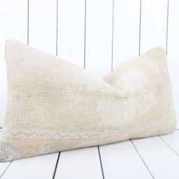 Kilim Lumbar Pillow Cover - 12x24 Inch Vintage Turkish Home Decor - thumbnail 3