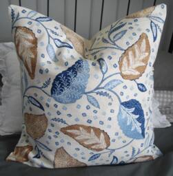 Bold Leaf Print.blue Pillows.spring Accent Pillows.cottage Pillow.throw Pillows.toss Pillow.slipcovers.pillow Covers.cushion Covers.summer - thumbnail 1