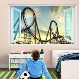 Roller Coaster Ride Wall Decal Sticker Mural Poster Print Art Kids Bedroom Home Decor Fm14 - thumbnail 3