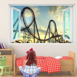 Roller Coaster Ride Wall Decal Sticker Mural Poster Print Art Kids Bedroom Home Decor Fm14 - thumbnail 2