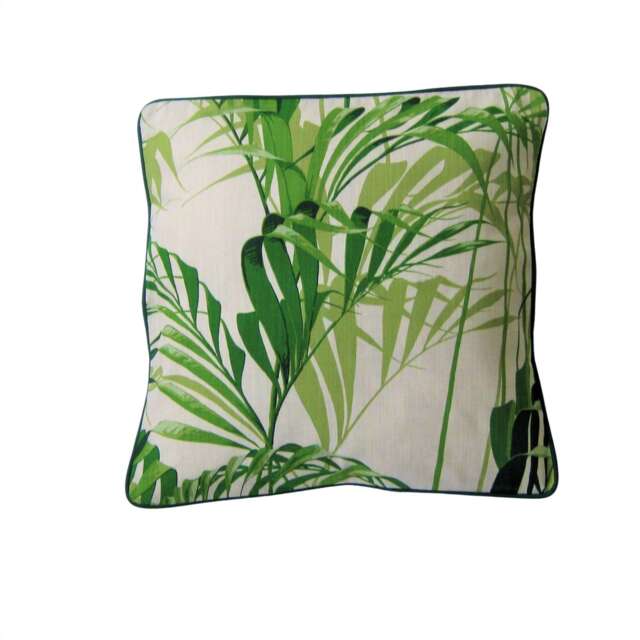 Sanderson Palm House, Botanical Green & Cream Cotton Linen Mix Cushion Cover, Throw Pillow Home Decor - image 1