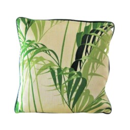 Sanderson Palm House, Botanical Green & Cream Cotton Linen Mix Cushion Cover, Throw Pillow Home Decor - thumbnail 2
