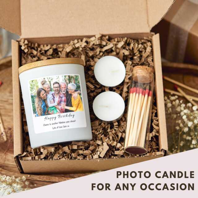 Photo Candle Personalised Birthday Gifts For Her, Any Occasion, Luxury Custom Gift, Christmas Candle, Wedding Present - image 1