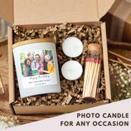 Photo Candle Personalised Birthday Gifts For Her, Any Occasion, Luxury Custom Gift, Christmas Candle, Wedding Present