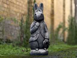 Stone Peter Rabbit Statue Concrete Garden & Home Figurine Dapper Sculpture Outdoor Animal Ornament Easter Bunny Decoration - thumbnail 1