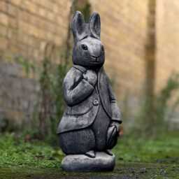 Stone Peter Rabbit Statue Concrete Garden & Home Figurine Dapper Sculpture Outdoor Animal Ornament Easter Bunny Decoration - thumbnail 3