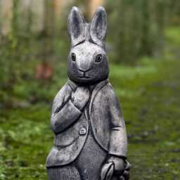 Stone Peter Rabbit Statue Concrete Garden & Home Figurine Dapper Sculpture Outdoor Animal Ornament Easter Bunny Decoration - thumbnail 2