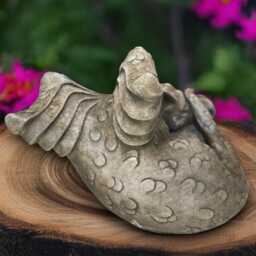 Relaxing Dragon Statue Concrete Baby Sculpture Outdor Laying Figurine Dragon Lover Gift Front Door Decoration Handmade - thumbnail 4