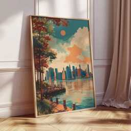 Brooklyn Poster, New York Nyc Wall Art, Bridge Print, Skyline Modern City Posters, Urban Art Prints - thumbnail 2