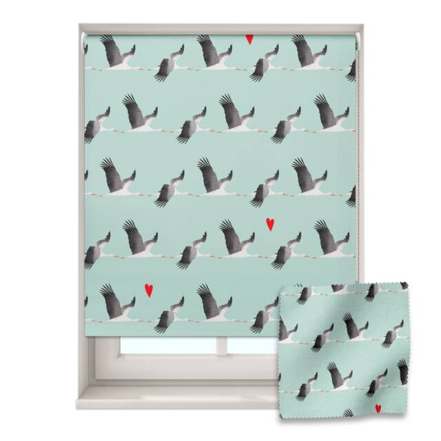 Bird Roller Blind, Patterned Made To Measure, Nursery Bathroom Blackout Blind - image 1