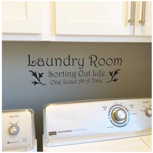 Sorting Out Life One Load At A Time Vinyl Decal - Removable Wall Laundry Room Decor For Renters On Post Military Housing - image 1