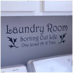 Sorting Out Life One Load At A Time Vinyl Decal - Removable Wall Laundry Room Decor For Renters On Post Military Housing - thumbnail 2