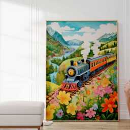 Set Of 3 Train Print, Wall Art, Steam Poster, Boys Room Kids Decor, Playroom Decor - thumbnail 3