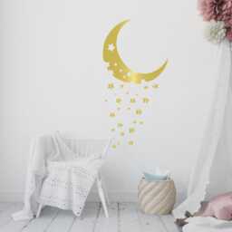Moon & Stars Nursery Wall Decal Removable Sky Decor 4360 - thumbnail 3