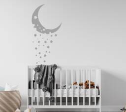 Moon & Stars Nursery Wall Decal Removable Sky Decor 4360 - thumbnail 1