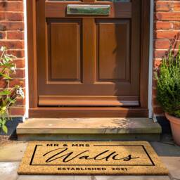 Custom Engagement Mr & Mrs Surname Doormat - Personalized Door Mat Wedding Gift Newlywed - thumbnail 3