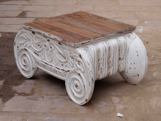 Roman Solid Wood Distressed Coffee Table A Fusion Of Reclaimed Antique Elegance - image 1