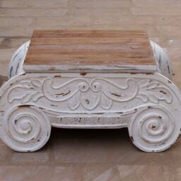 Roman Solid Wood Distressed Coffee Table A Fusion Of Reclaimed Antique Elegance - thumbnail 2