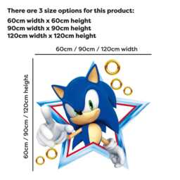 Sonic The Hedgehog Wall Sticker - in Star With Rings Art - thumbnail 3