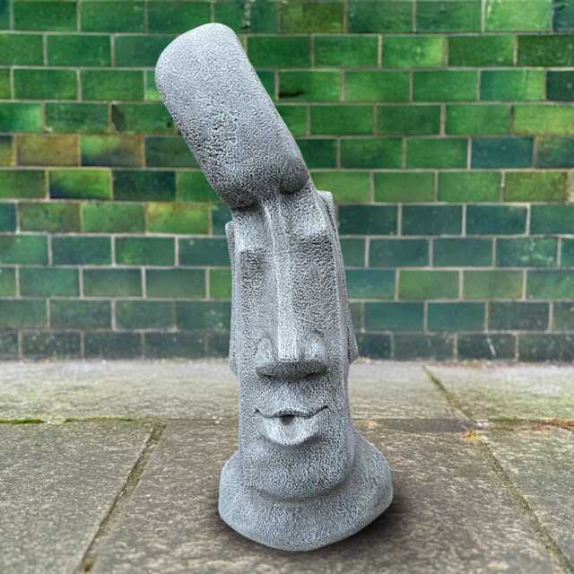 Concrete Moai Statue Stone Easter Island Head Cement Face Sculpture Outdoor Garden Ornament Polynesian Style Yard Decor Rapa Nui Figurine - image 1