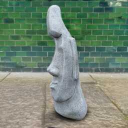 Concrete Moai Statue Stone Easter Island Head Cement Face Sculpture Outdoor Garden Ornament Polynesian Style Yard Decor Rapa Nui Figurine - thumbnail 2