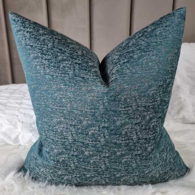 John Lewis Textured Satin Cushion Cover Teal Colourway Double Sided Glamorous Boutique Style Modern Sofa Bed Pillow Cover - image 1