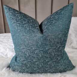 John Lewis Textured Satin Cushion Cover Teal Colourway Double Sided Glamorous Boutique Style Modern Sofa Bed Pillow Cover - thumbnail 1